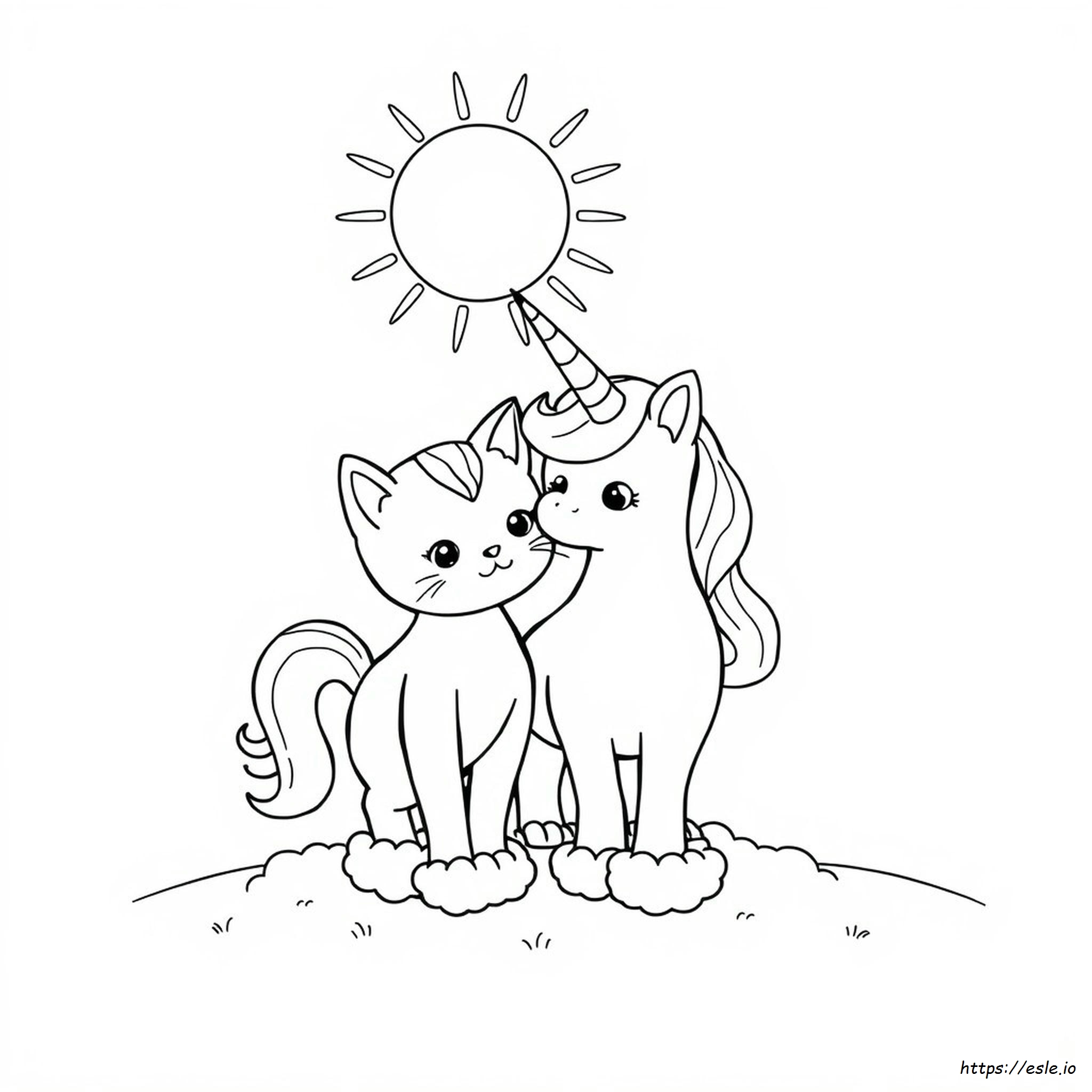Kitty Unicorn Coloring Page Printable