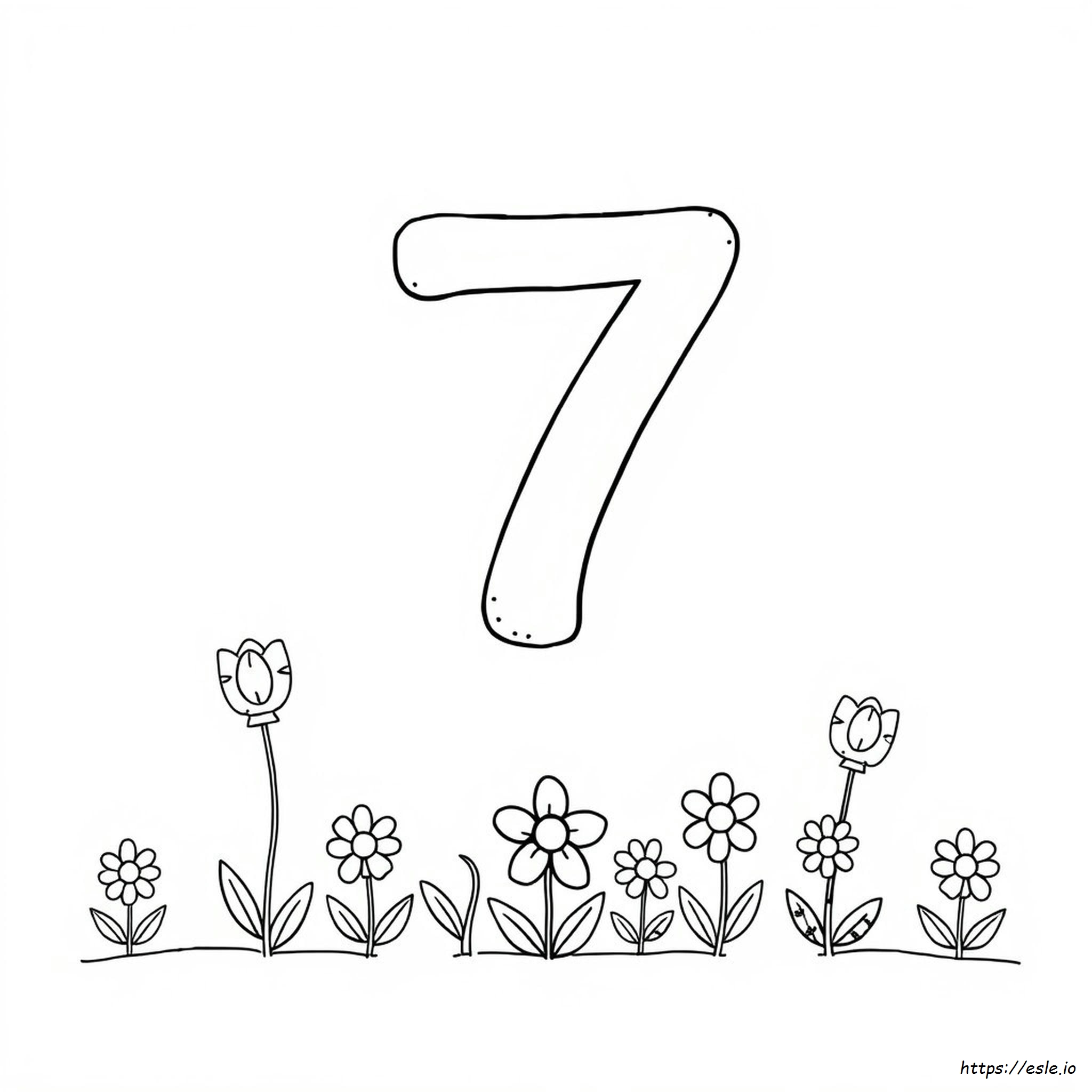 Coloring Number 7 Worksheets