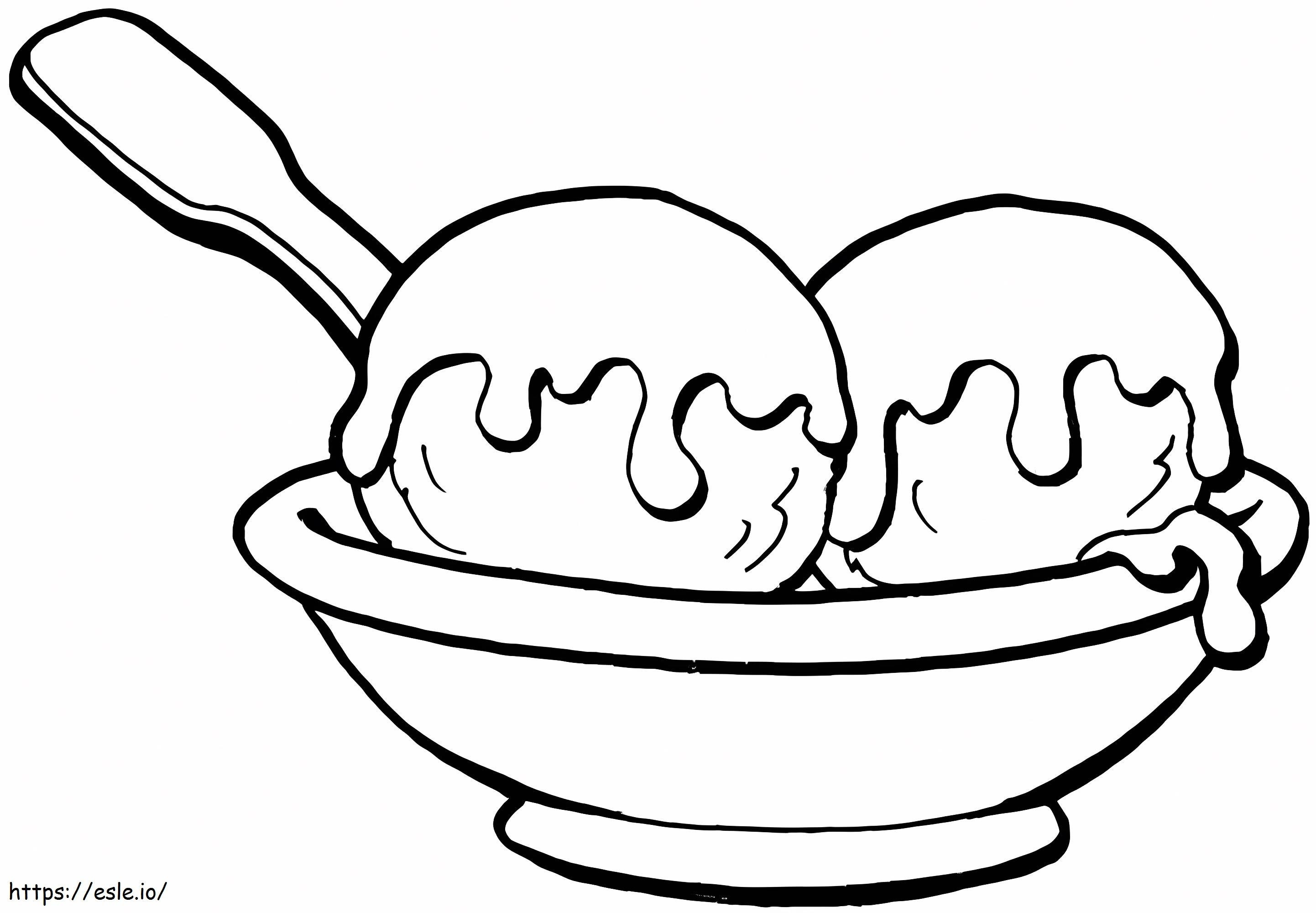 Ice Cream Bowl coloring page