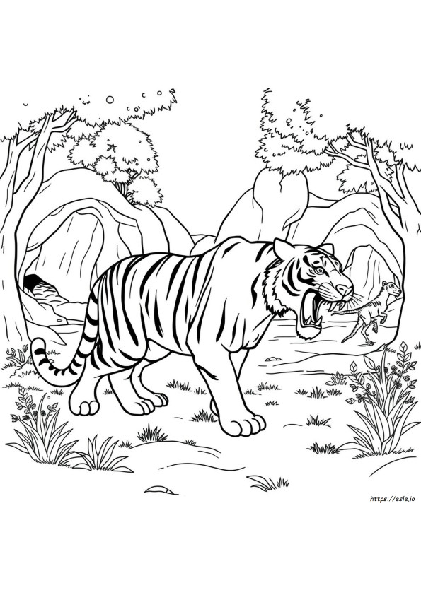 Sabeltandtijger Kleurplaat