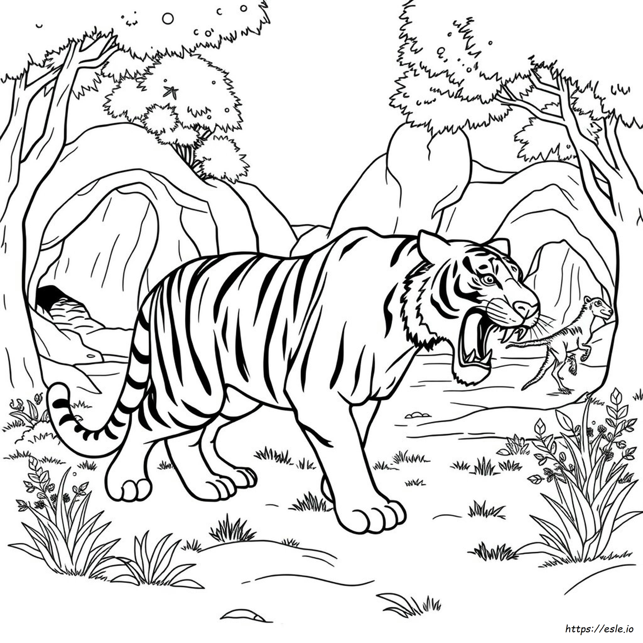 Sabre Tooth Tiger Coloring Page