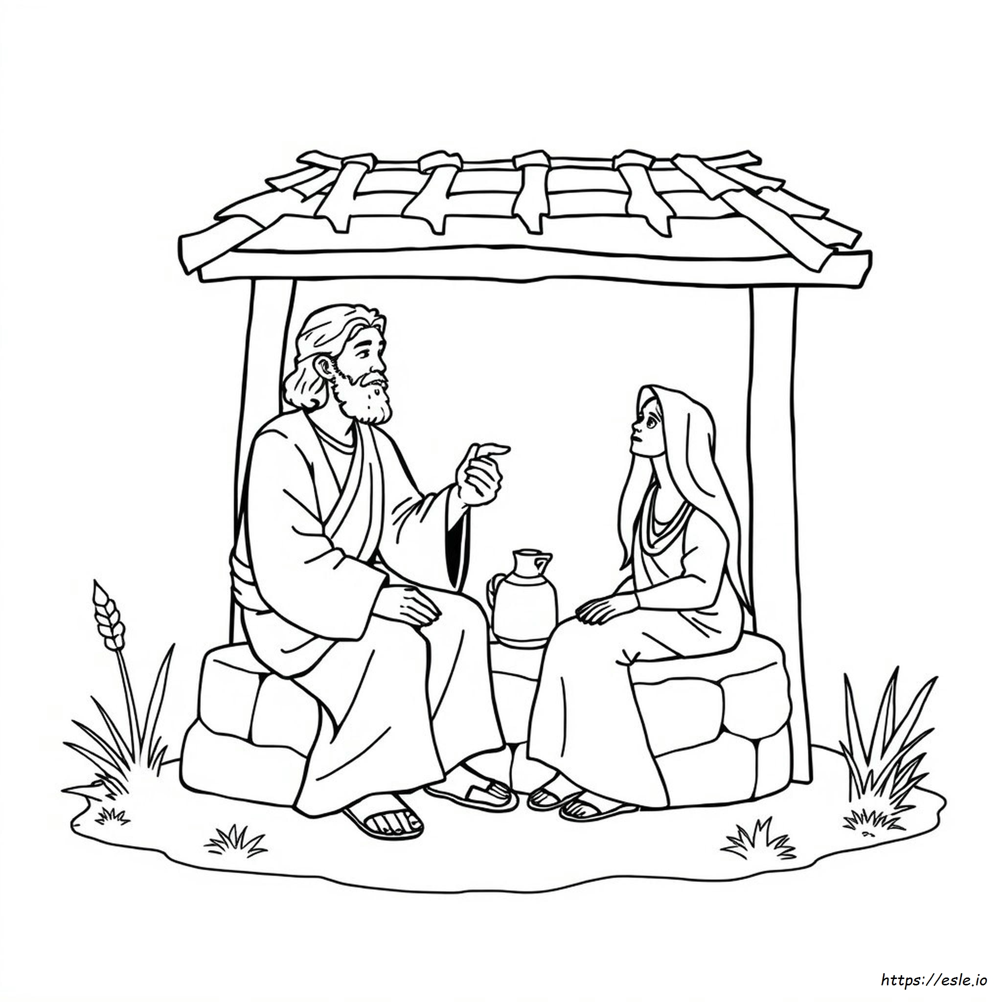 Yesus Di Sumur Gambar Mewarnai