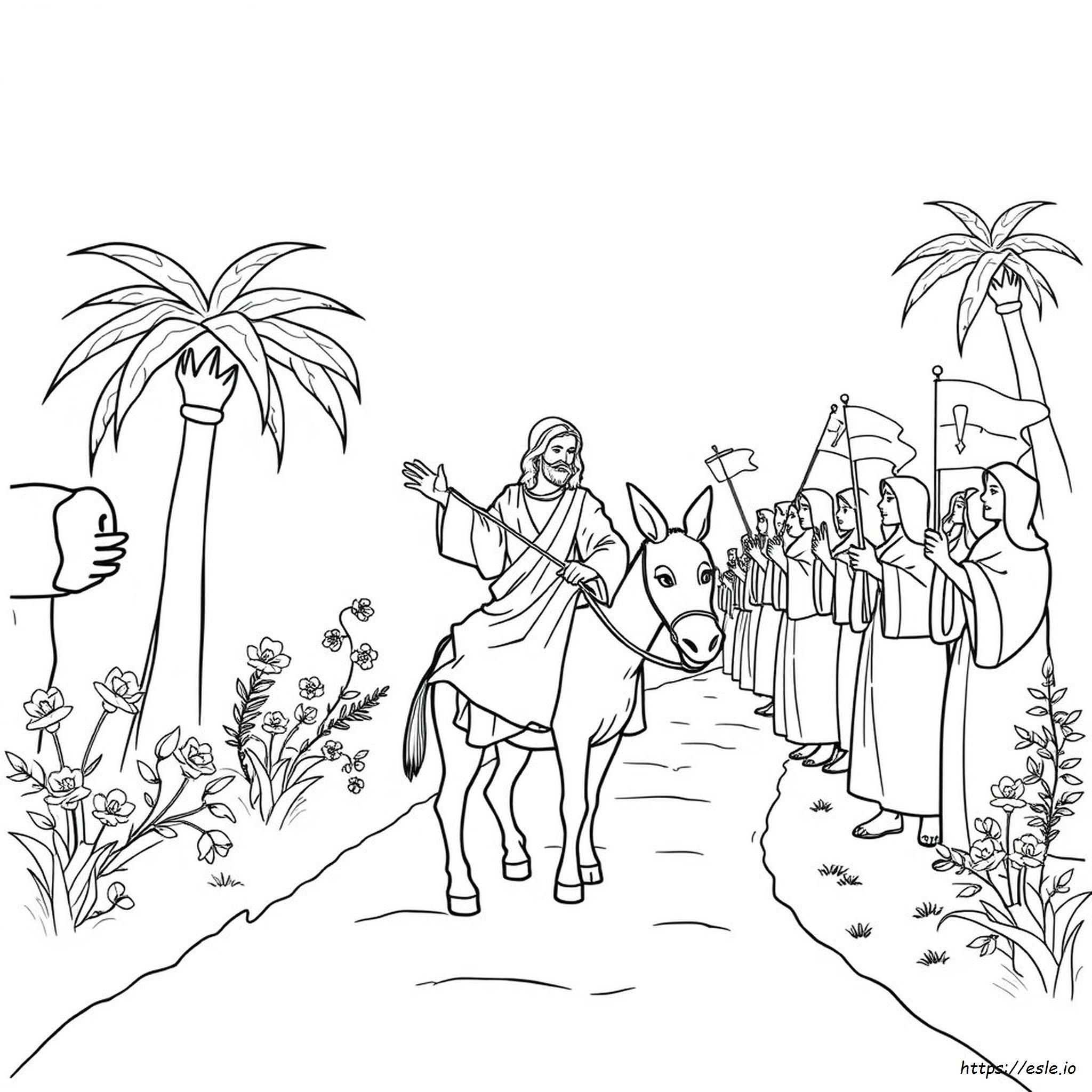 Palmsonntag Ausmalbild