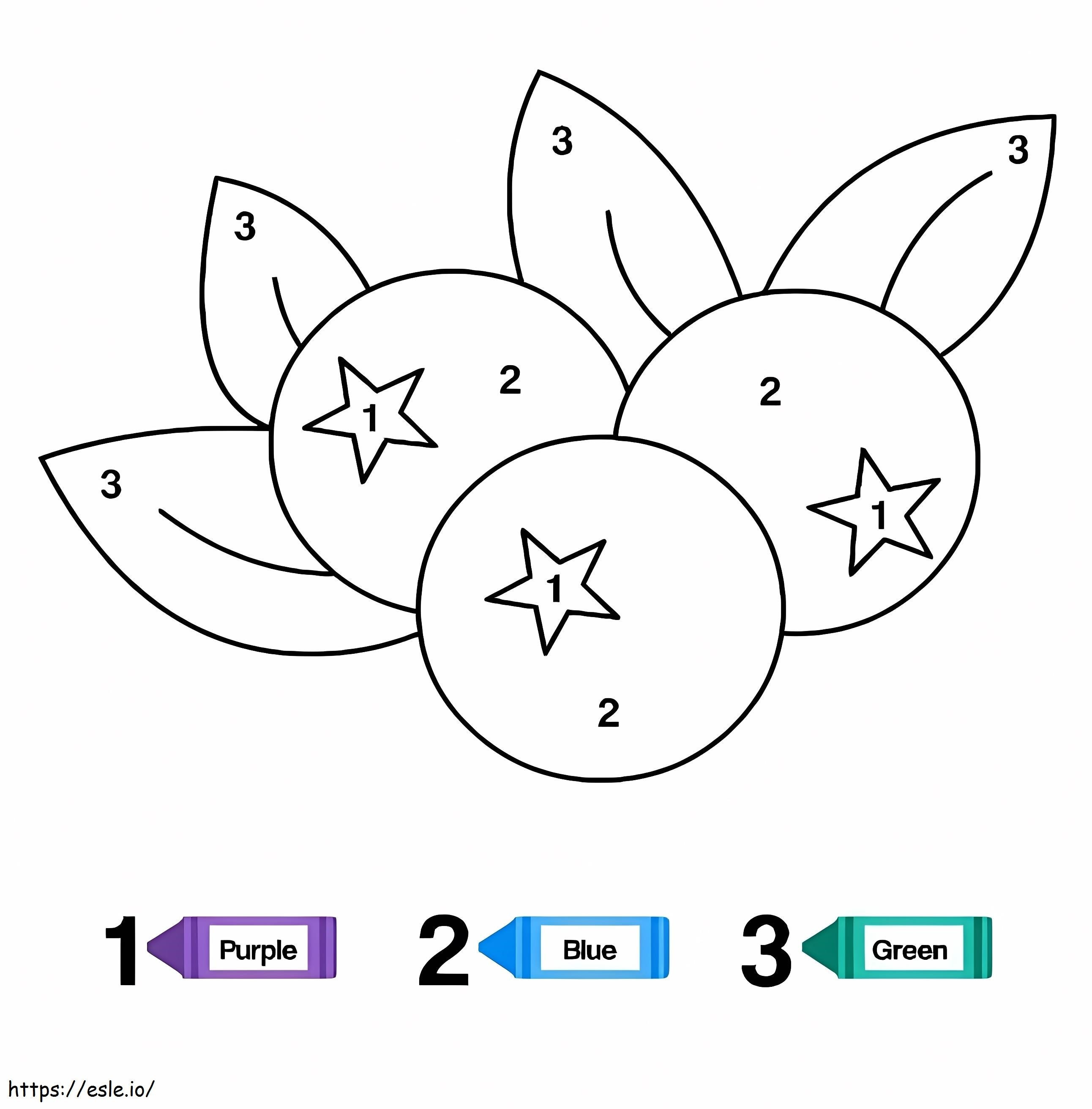 Blueberry Color By Number coloring page