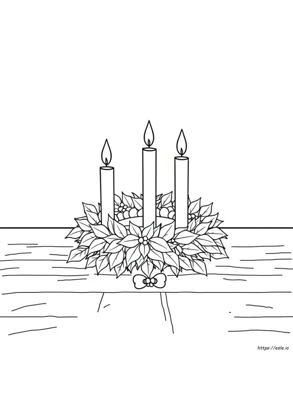 Advent Wreath Colouring Page