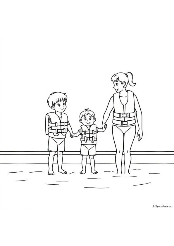 Halaman Mewarnai Keselamatan Air Untuk Anak Prasekolah
