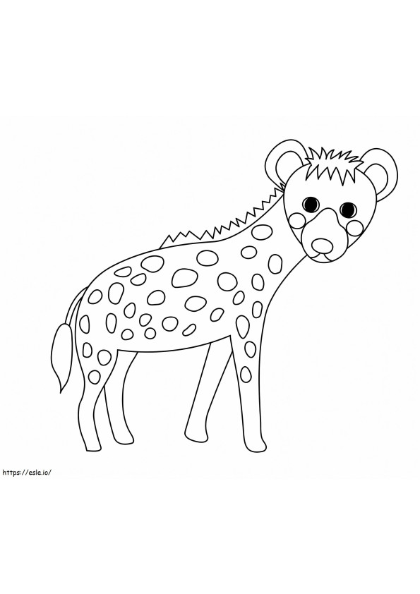 adorable hiena para colorear