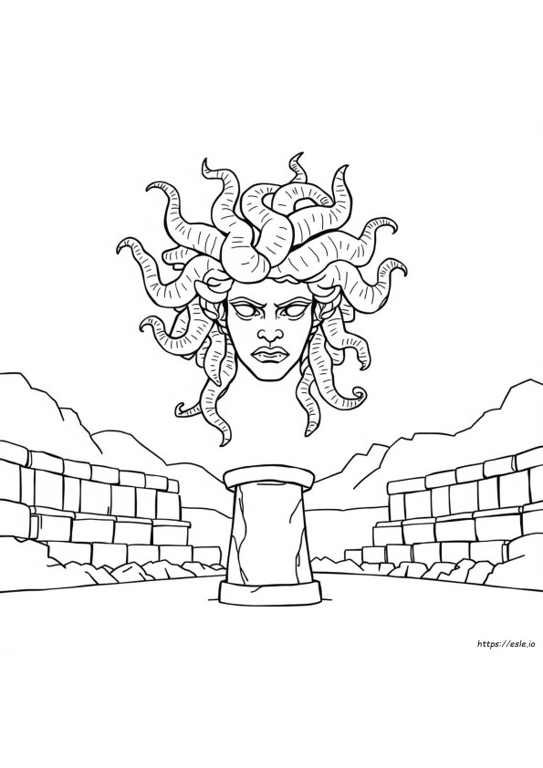 ギリシャ神話 メデューサ 塗り絵