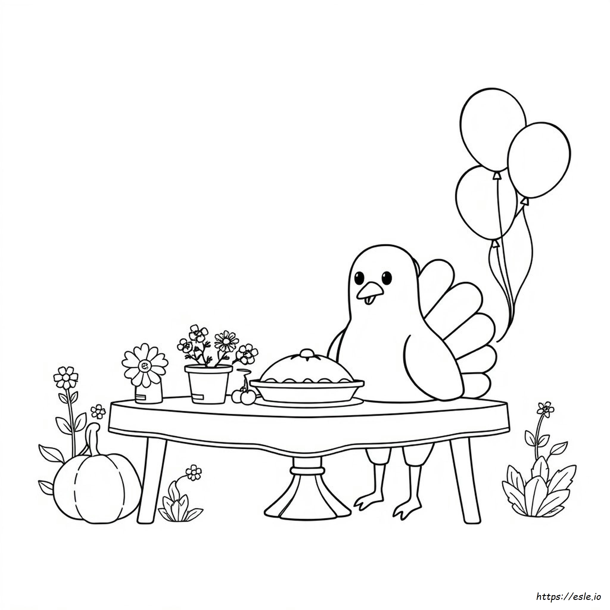 Squishmallow Turkey Coloring Page