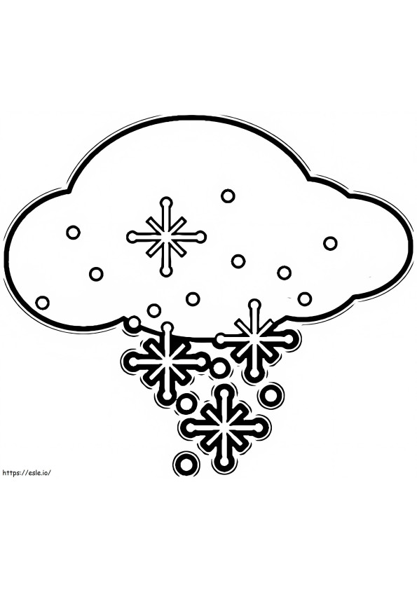 雪の結晶の雲 ぬりえ - 塗り絵