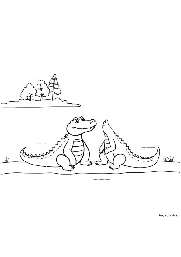 Alligator And Crocodile Coloring Pages