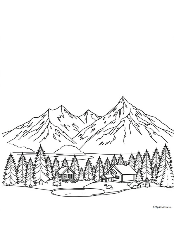 Alpes Suíços Para Colorir