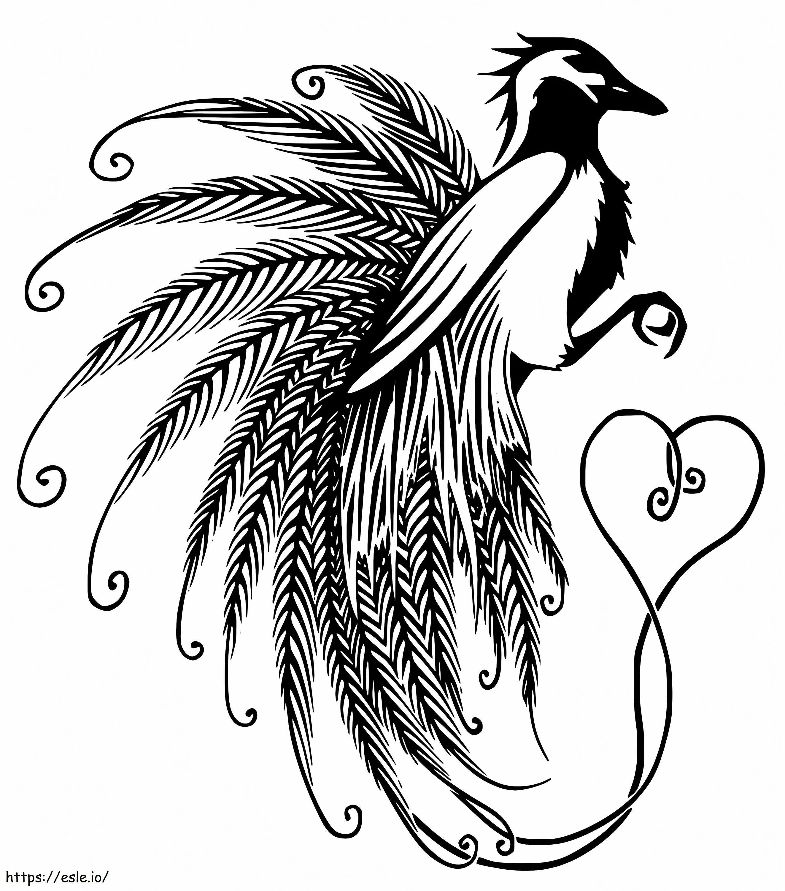 Coloriage Oiseau de paradis imprimable à imprimer dessin
