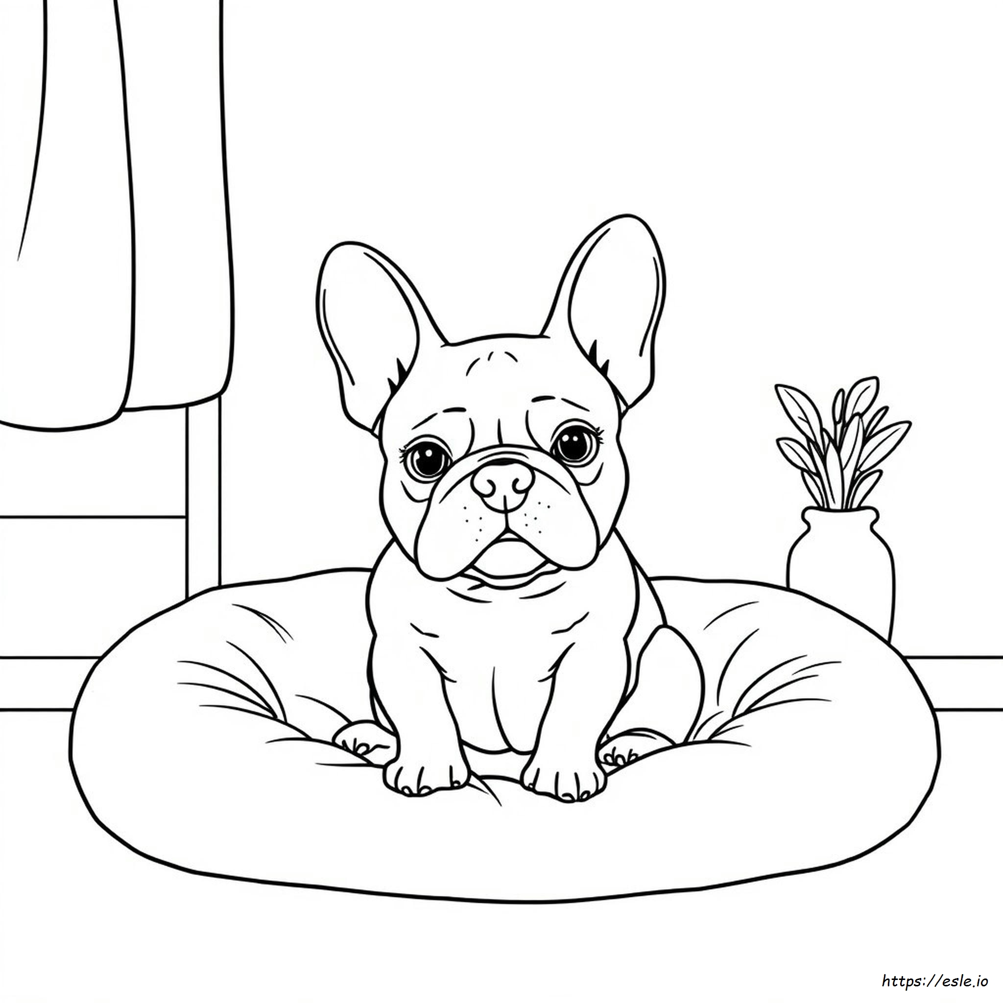 Gambar Mewarnai Anjing Bulldog Prancis