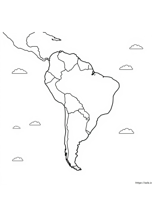 Coloring Page Of South America