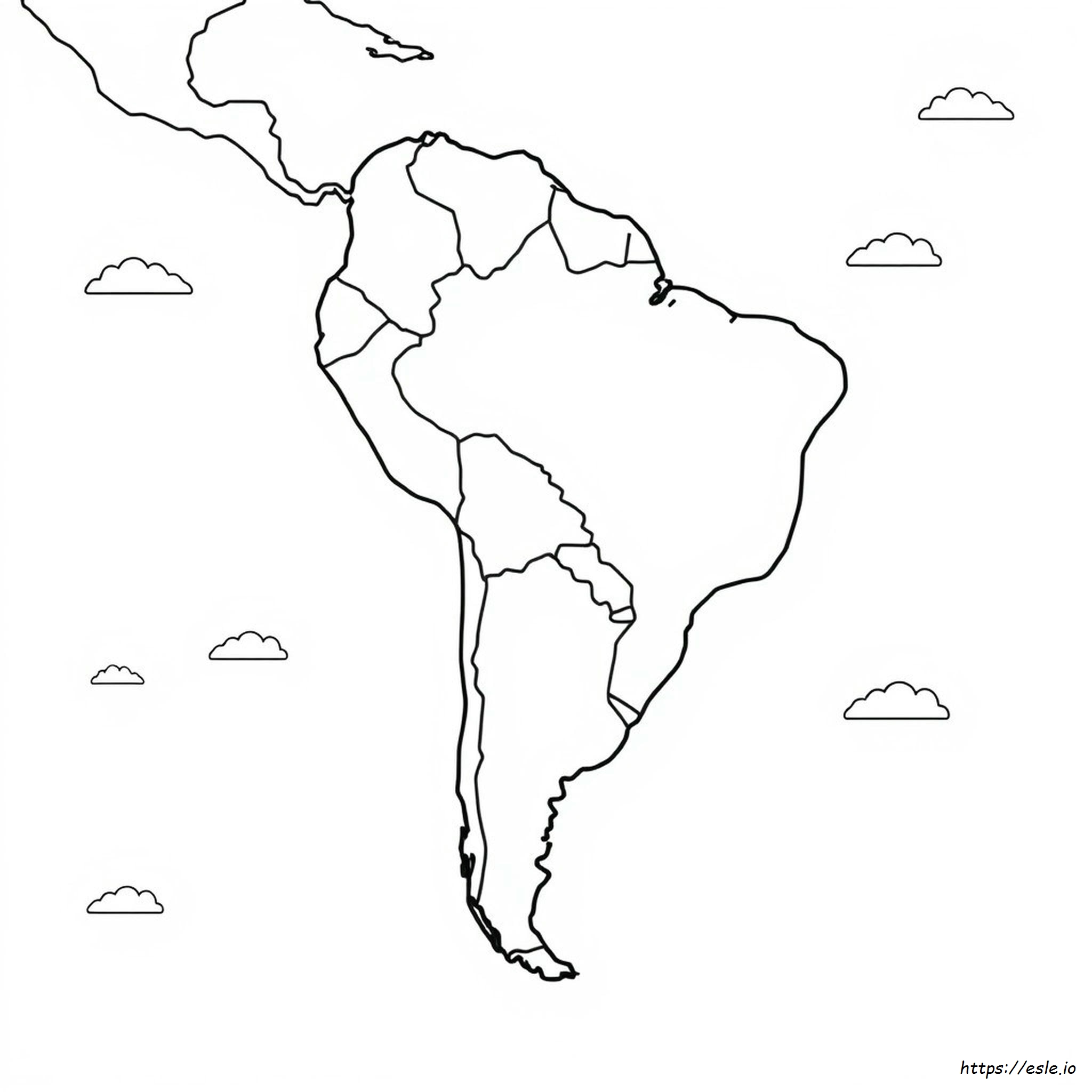 Dibujo Para Colorear De América Del Sur