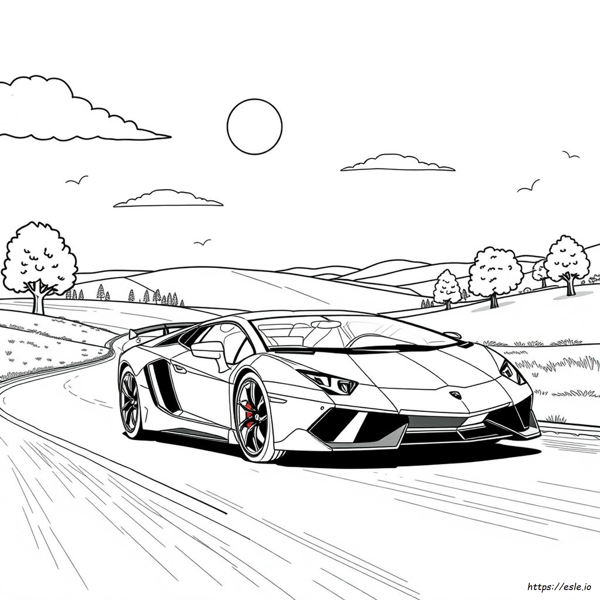 Supercar Coloring Realistic Lamborghini Coloring Pages
