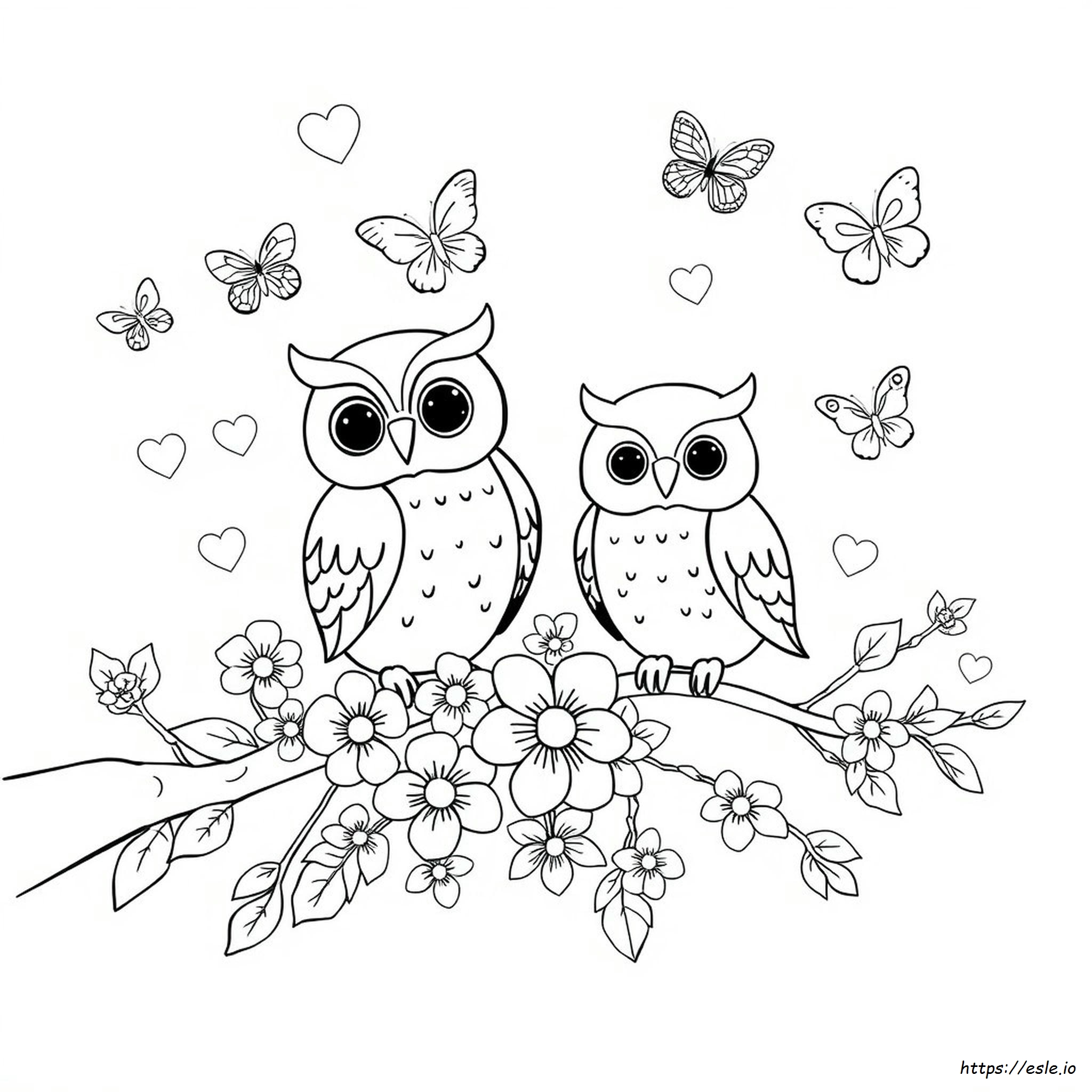 Girly Cute Owl Coloring Pages