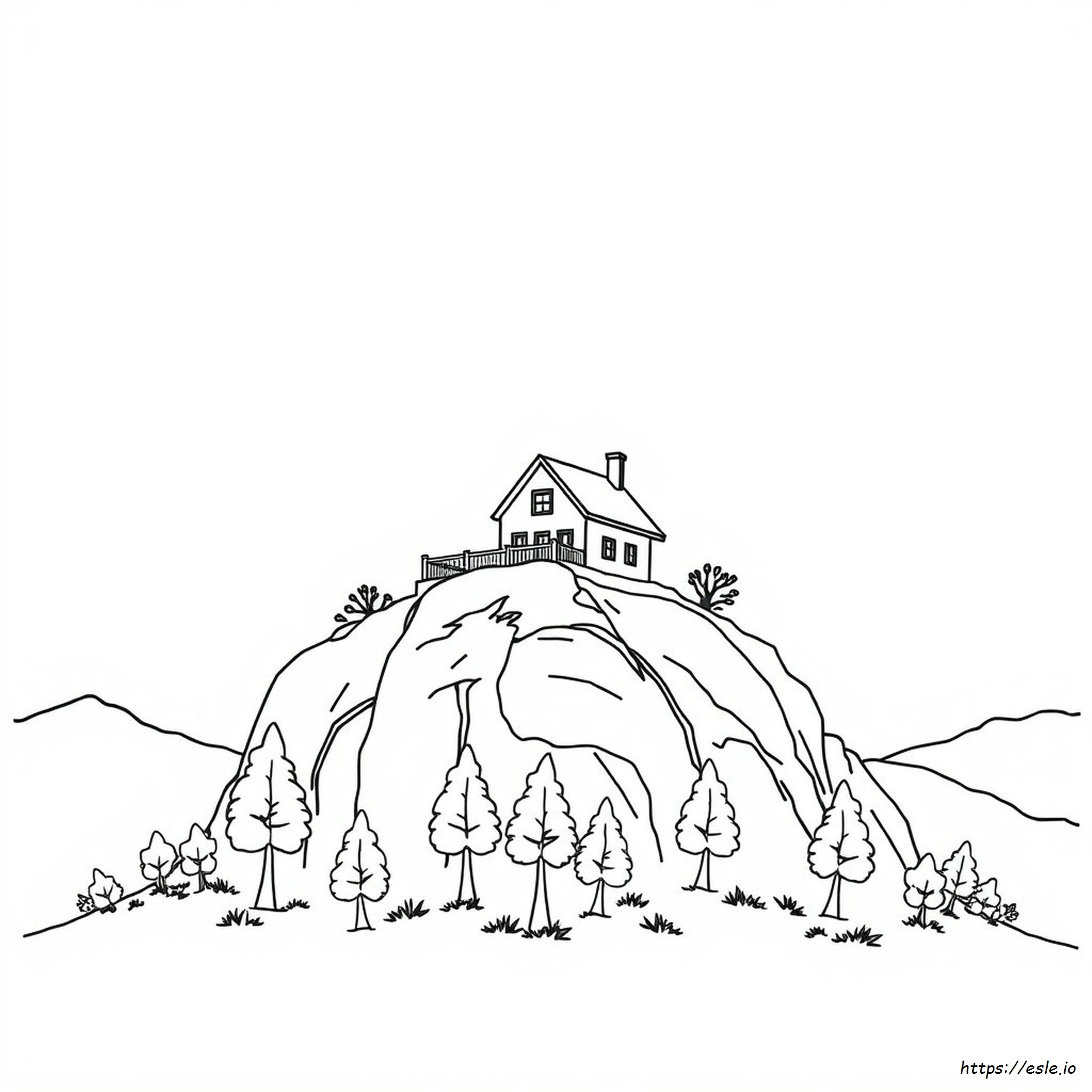 Casa Sobre La Roca Para Colorear