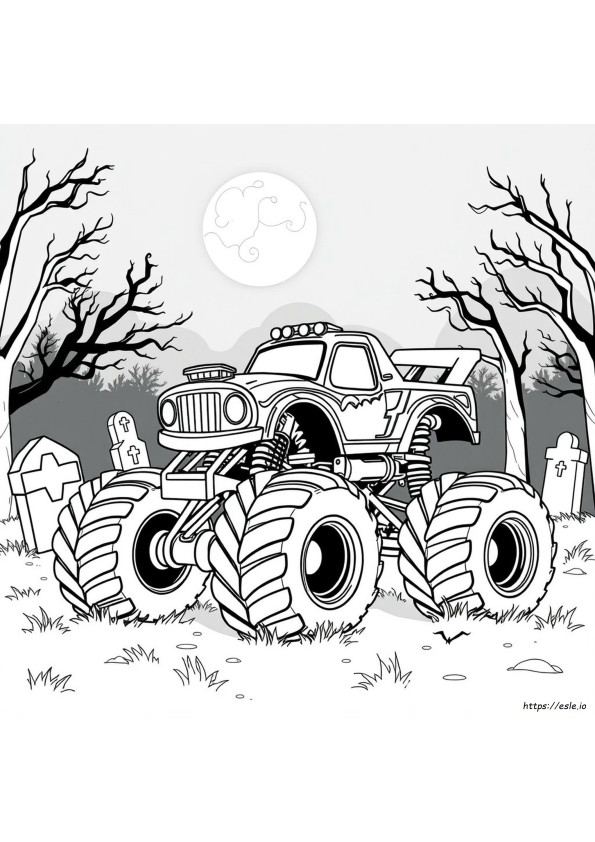 Grab Digger Monstertruck Ausmalbild