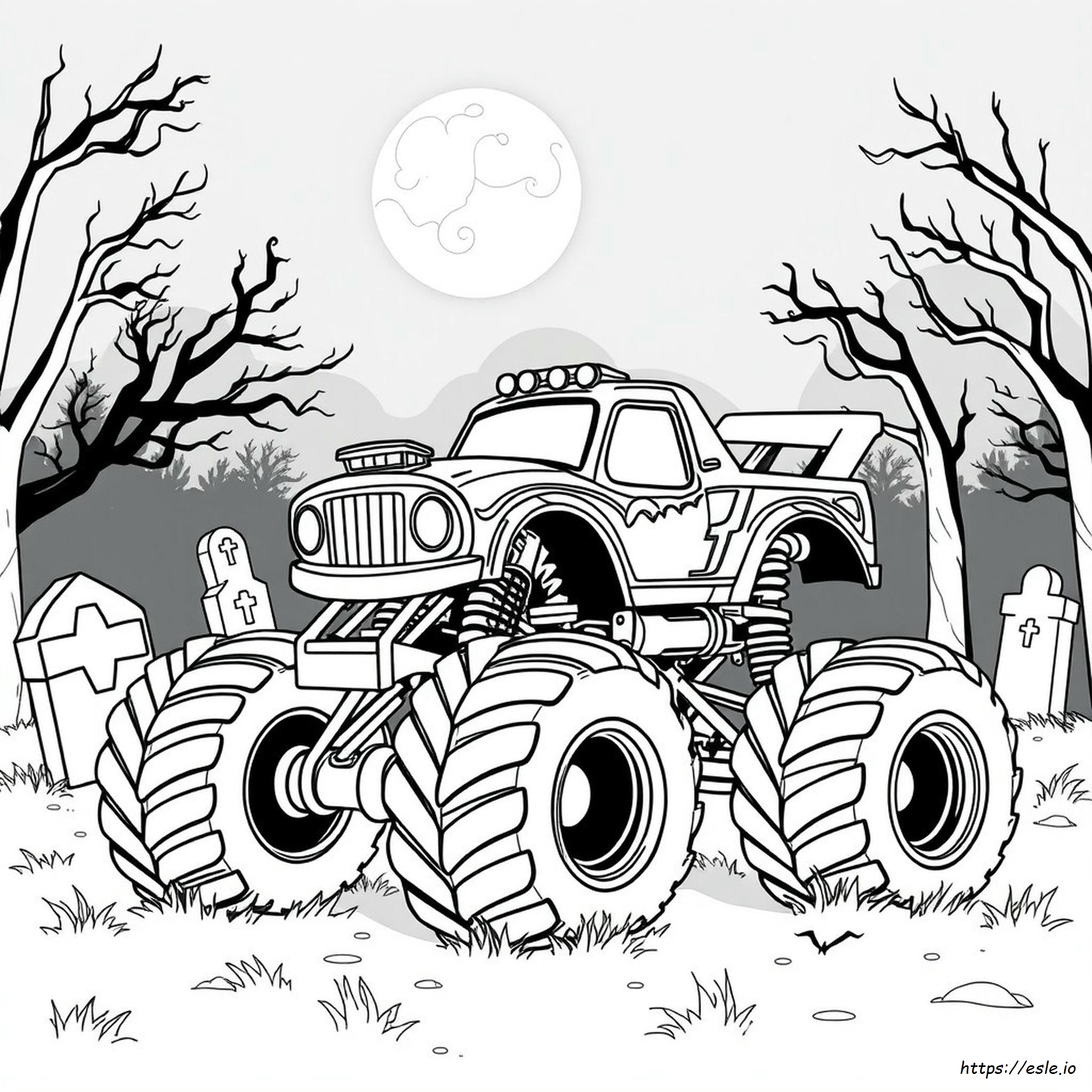 Hoja Para Colorear De Camión Monstruo Grave Digger