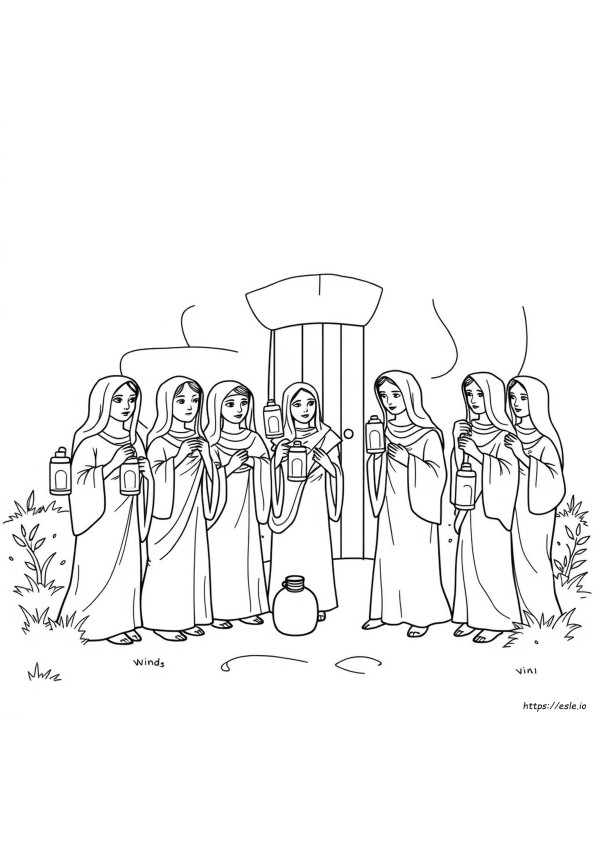 Printable Parable Of The Ten Virgins Coloring Page