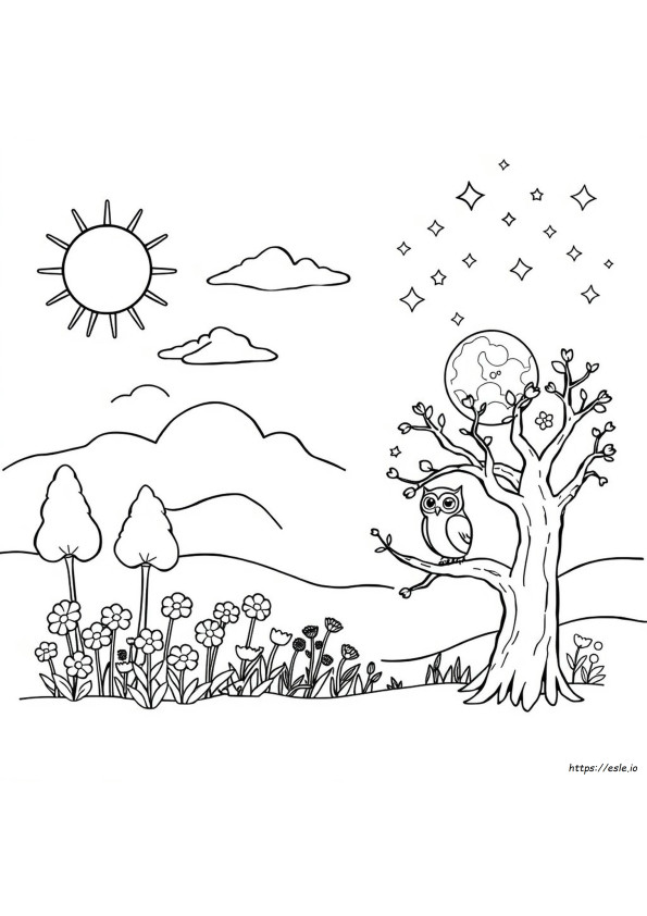 Coloriage Jour Et Nuit