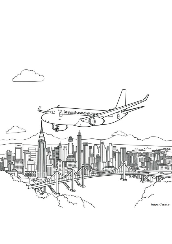 Realistic Airplane Coloring Pages