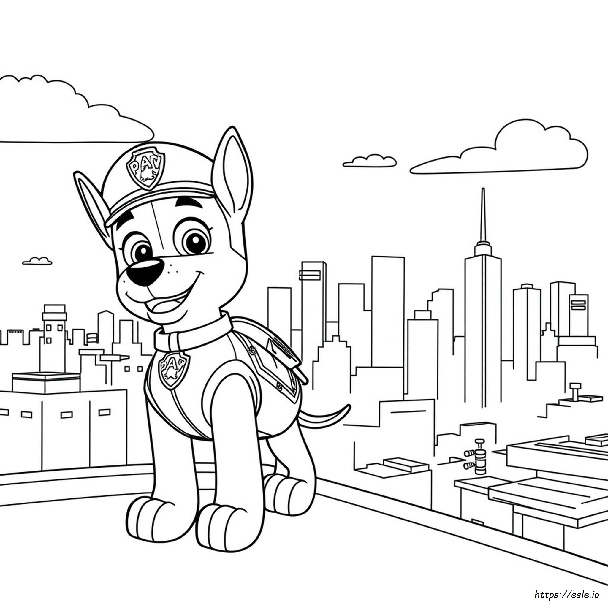 Paw Patrol Movie Chase Coloring Page