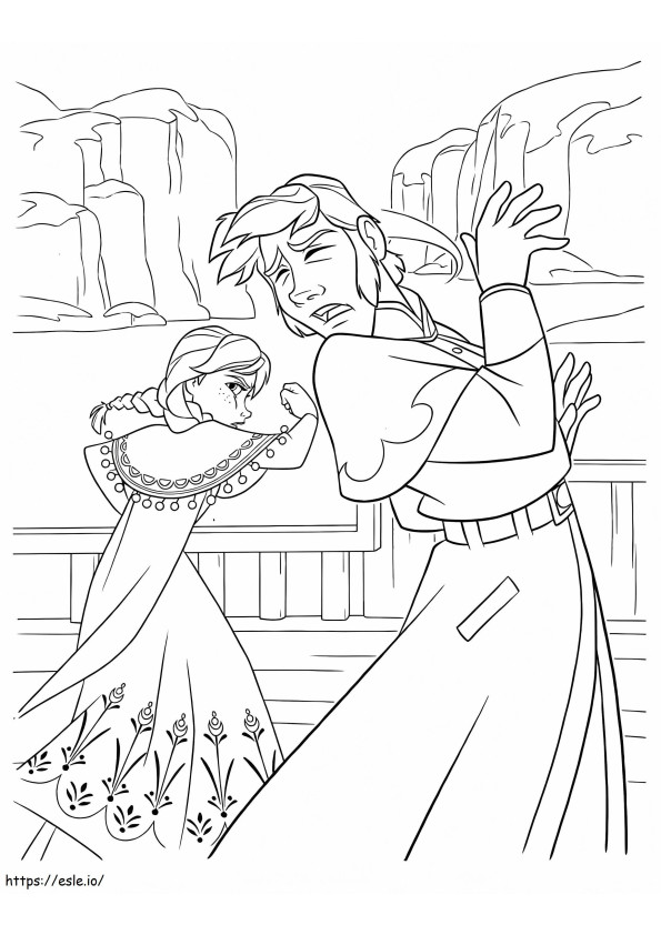 Anna Attacking Hans coloring page