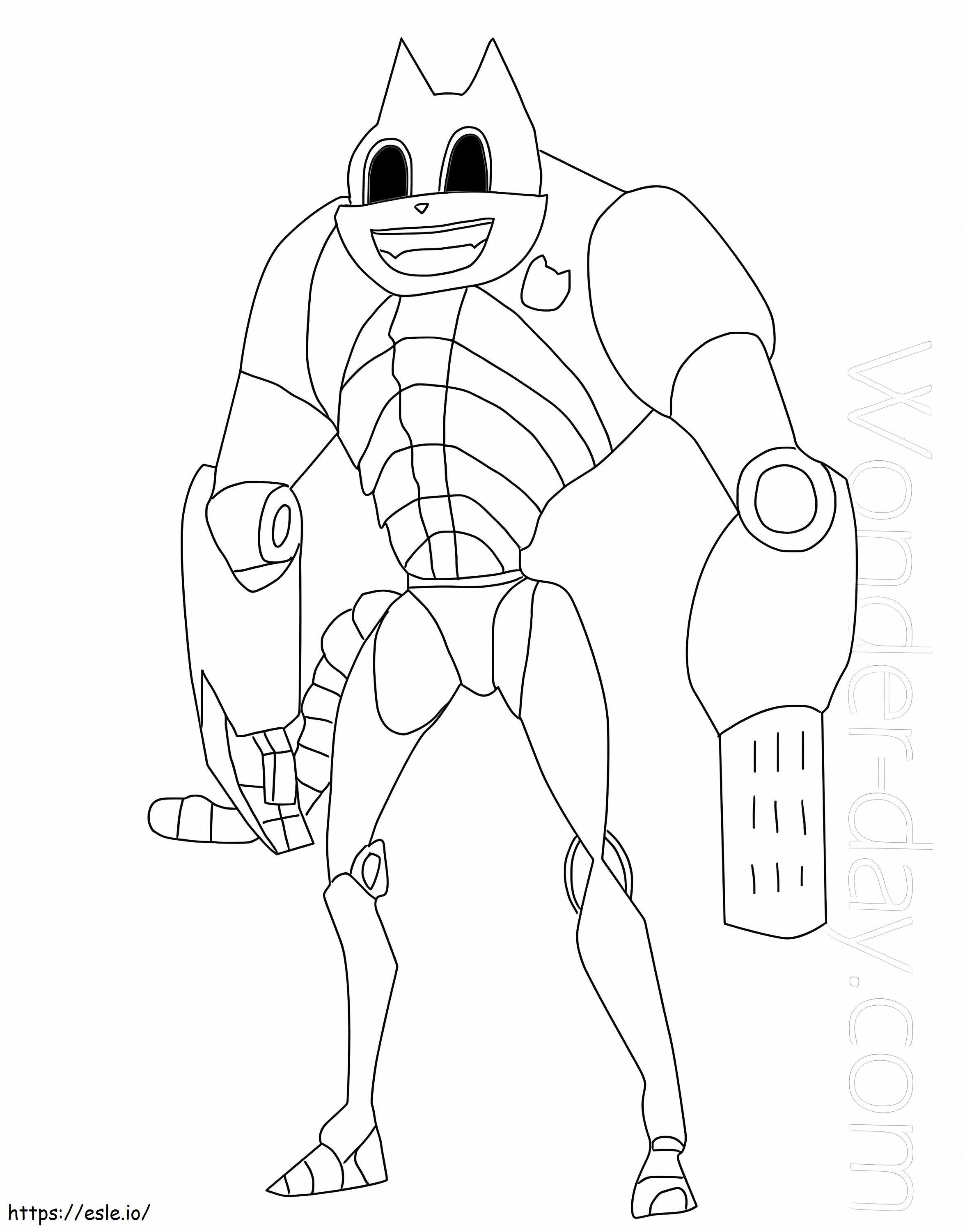 Cyber Cartoon Cat coloring page