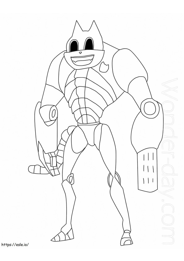 Cyber Cartoon Cat coloring page