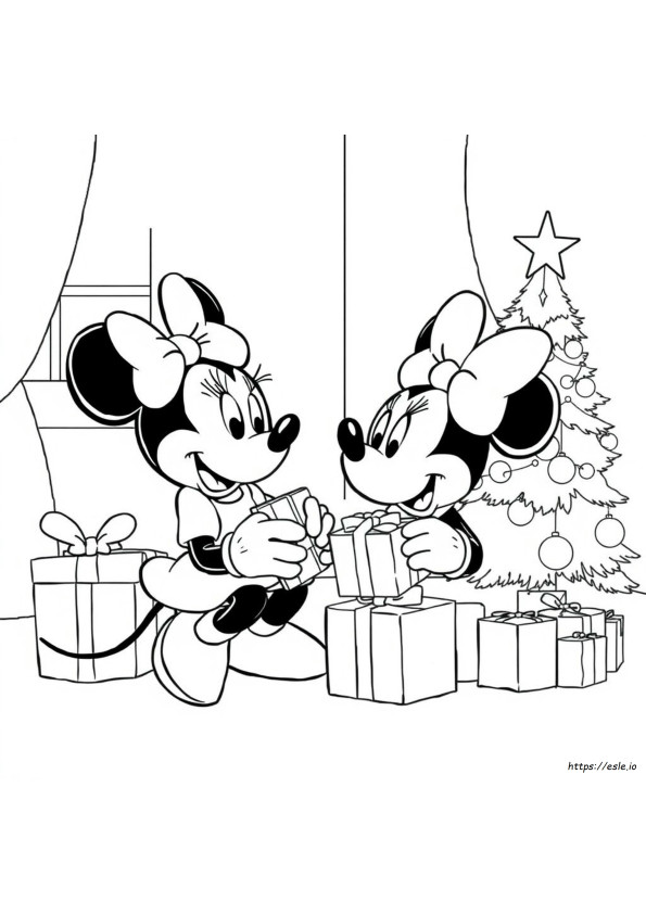 Minnie E Mickey Mouse Natal Para Colorir