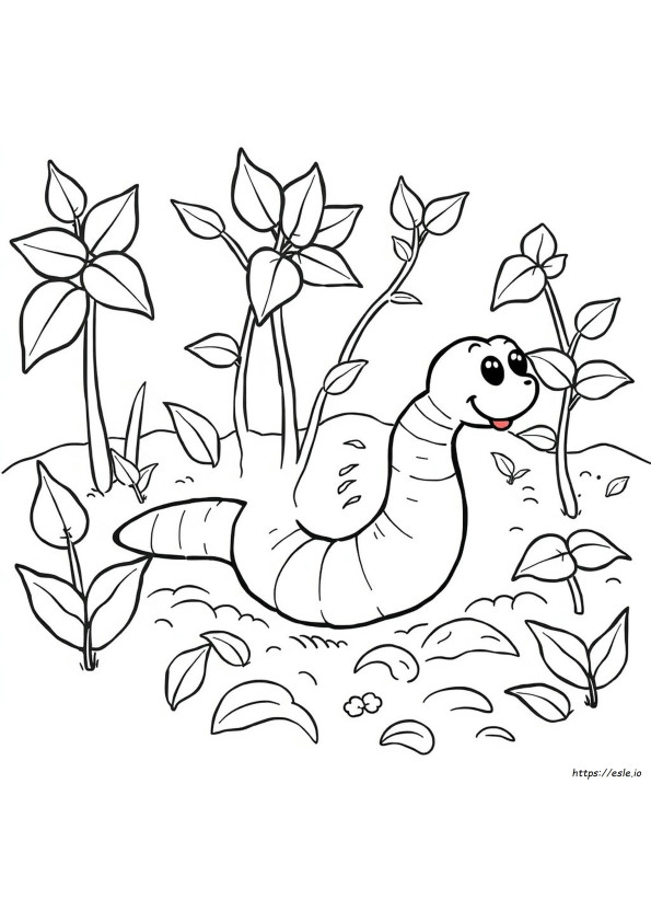 Earthworm Coloring Page