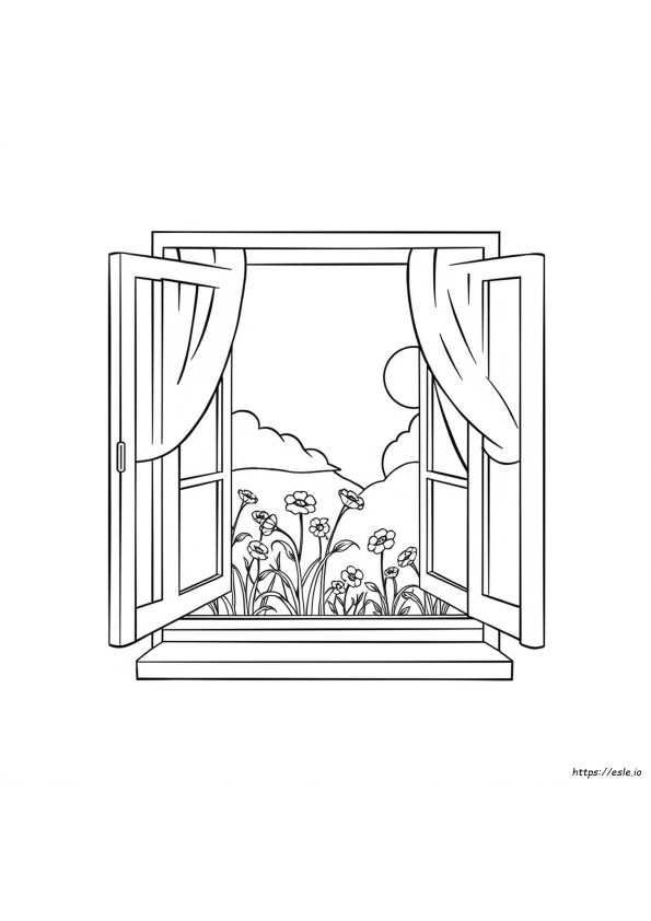 Offenes Fenster Ausmalbilder