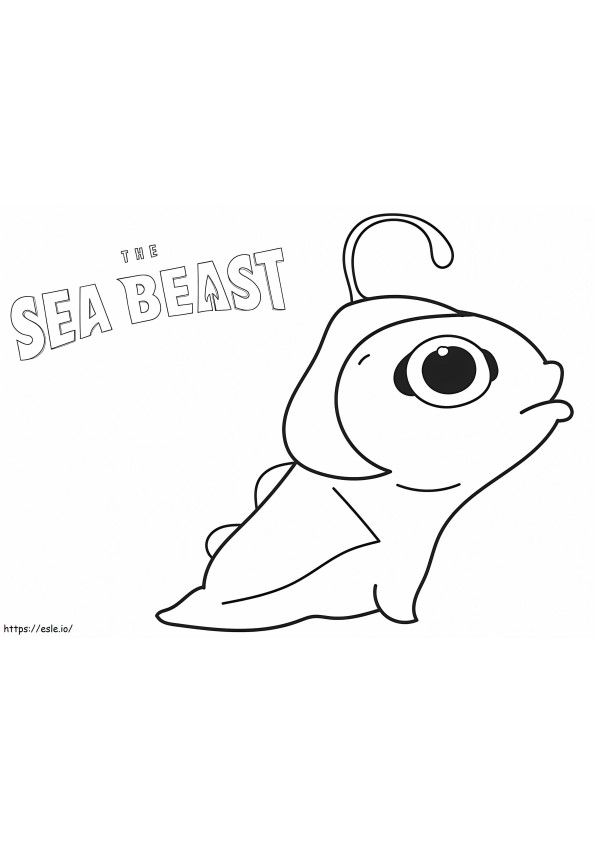 Coloriage Monstre mignon de la bête de la mer à imprimer dessin
