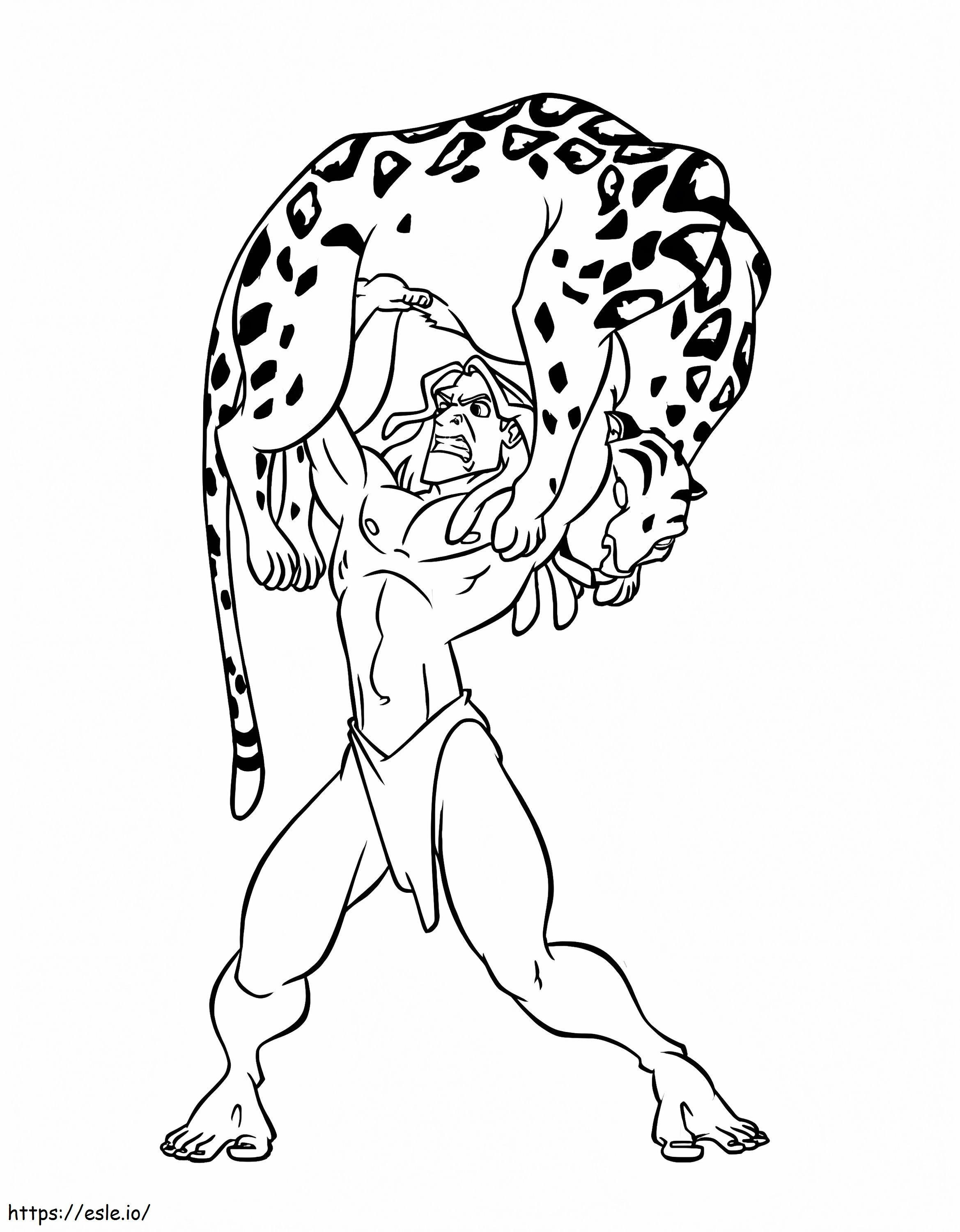 Angry Tarzan Vs Sabor coloring page