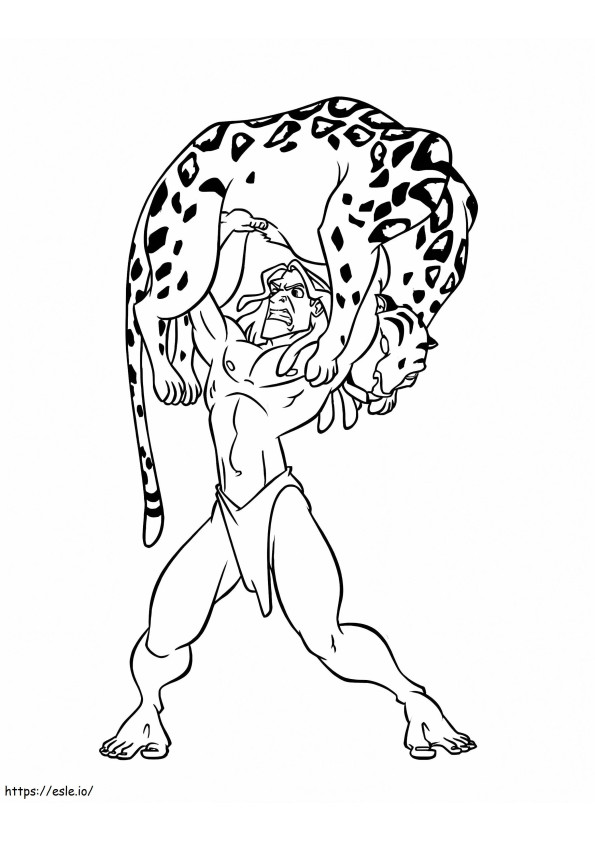 Angry Tarzan Vs Sabor coloring page
