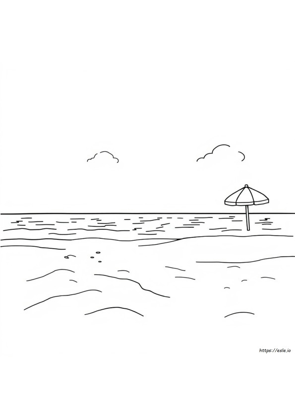 Paisagem De Praia Para Colorir