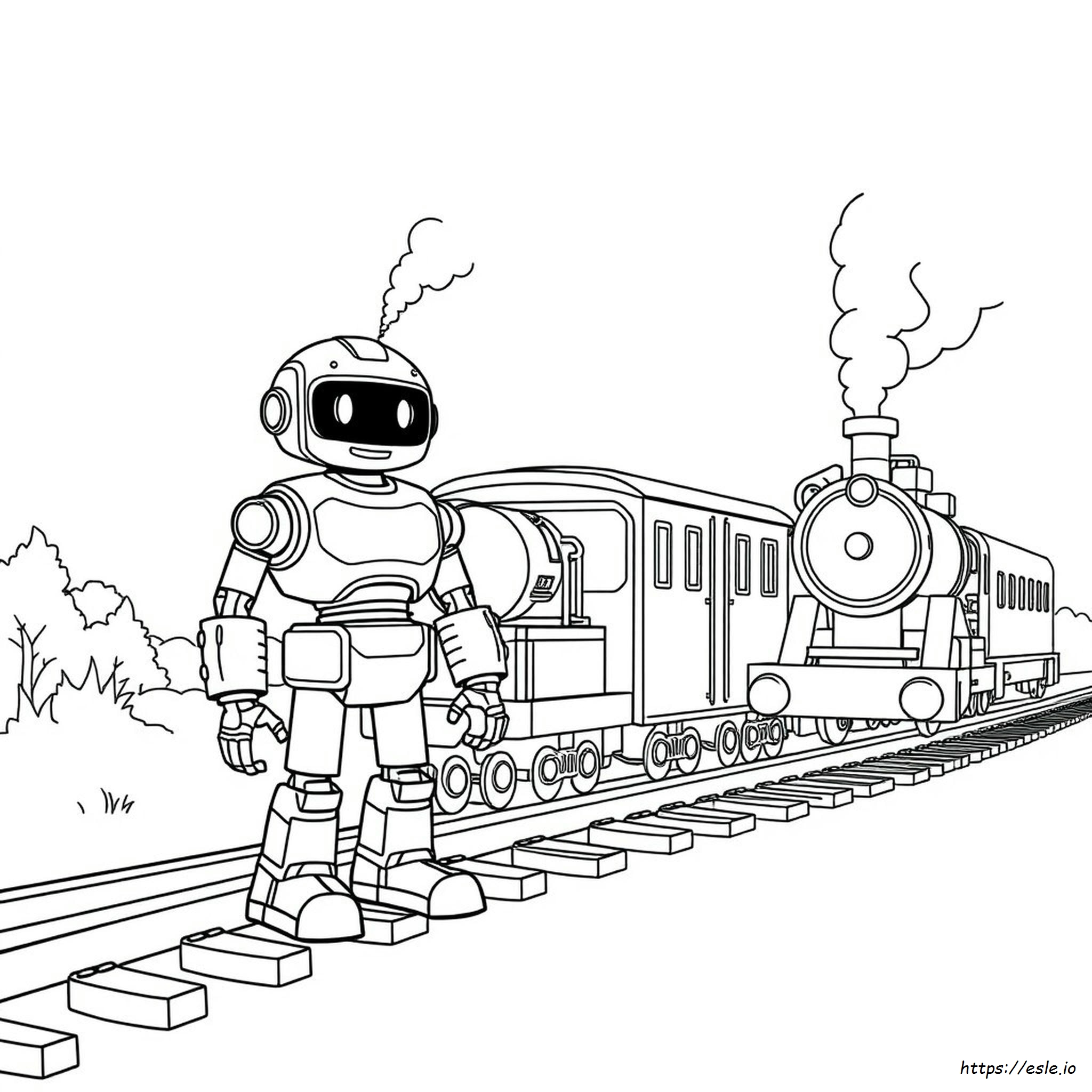 Robot Trains Colouring Pages