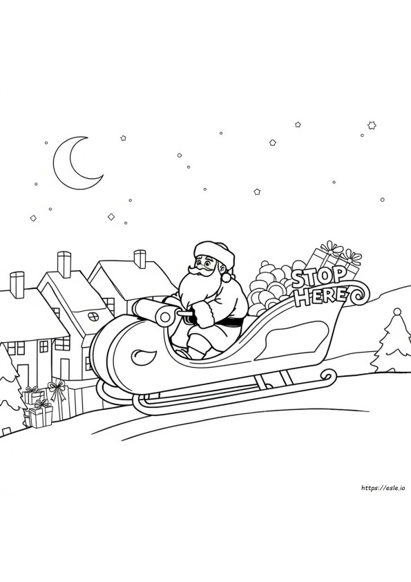 Kerstman Stop Hier Kleurplaat