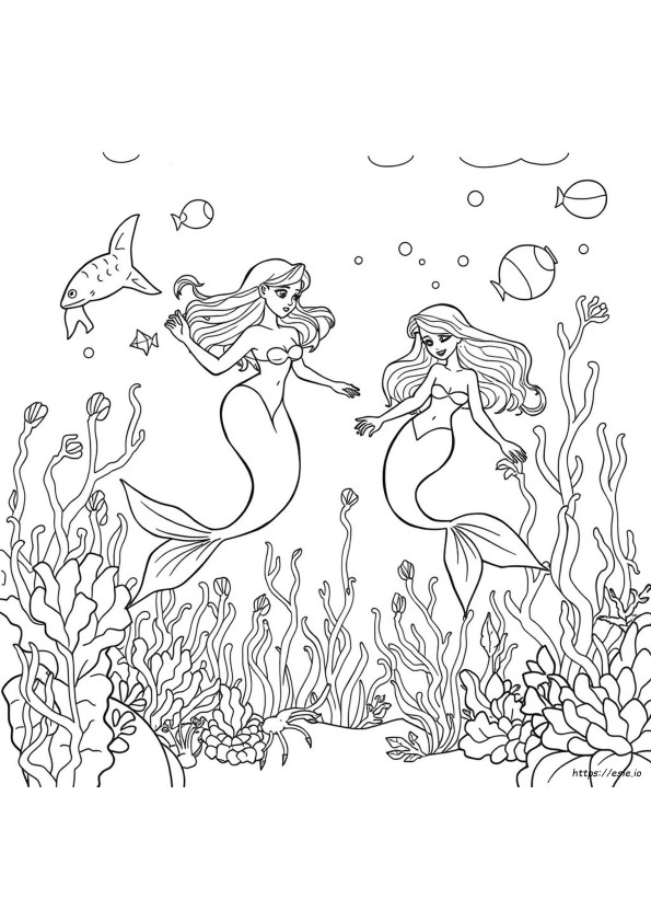 Mermaid Colouring Pages Easy
