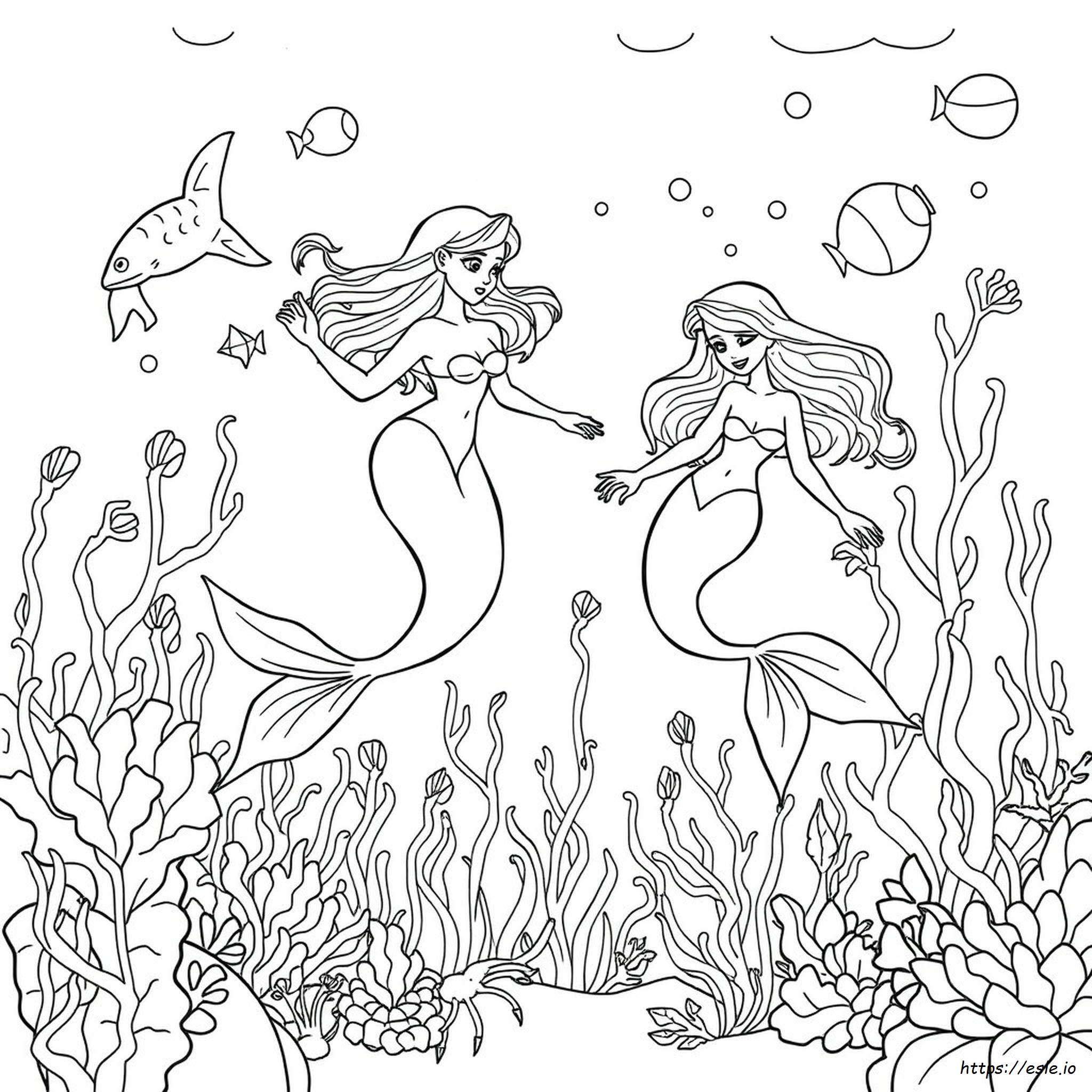 Mermaid Colouring Pages Easy