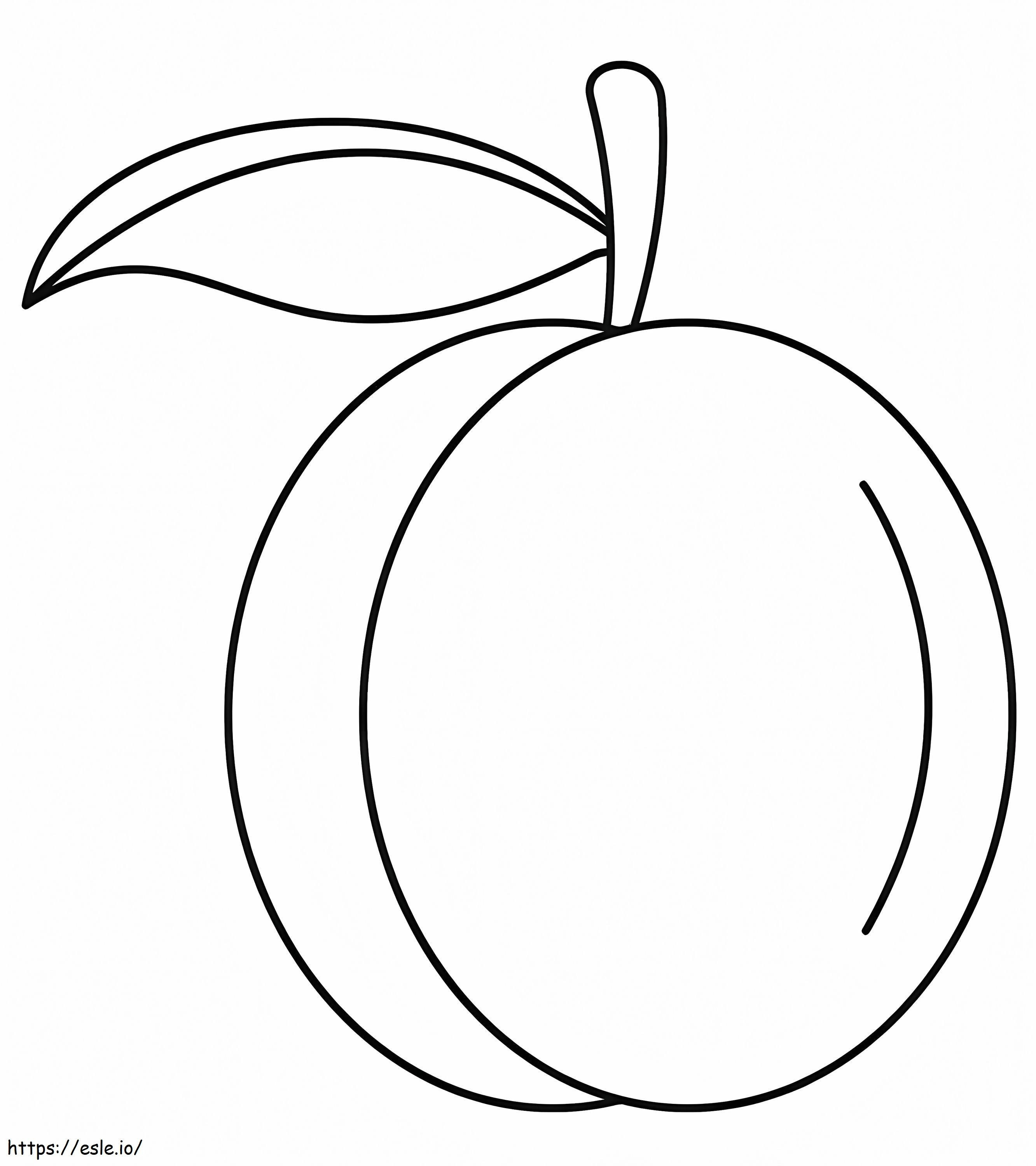 Simple Peach Fruit 2 coloring page