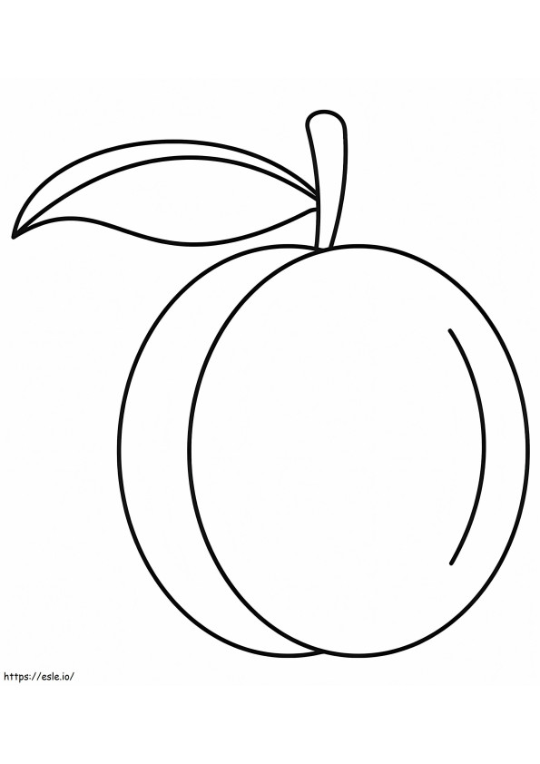 Simple Peach Fruit 2 coloring page