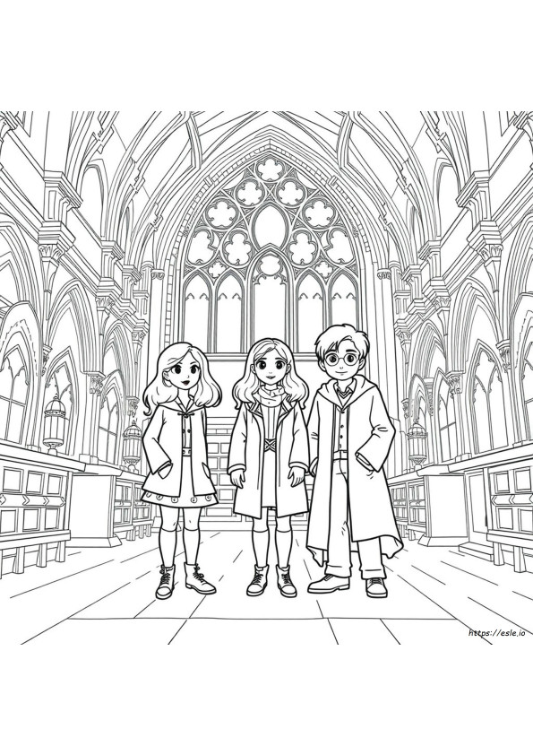 Kolorowanki Ginny Weasley Hermiona Granger Harry Potter