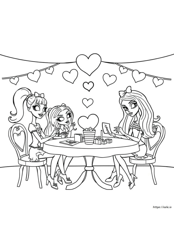 Monster High Sevgililer Günü Boyama Sayfaları