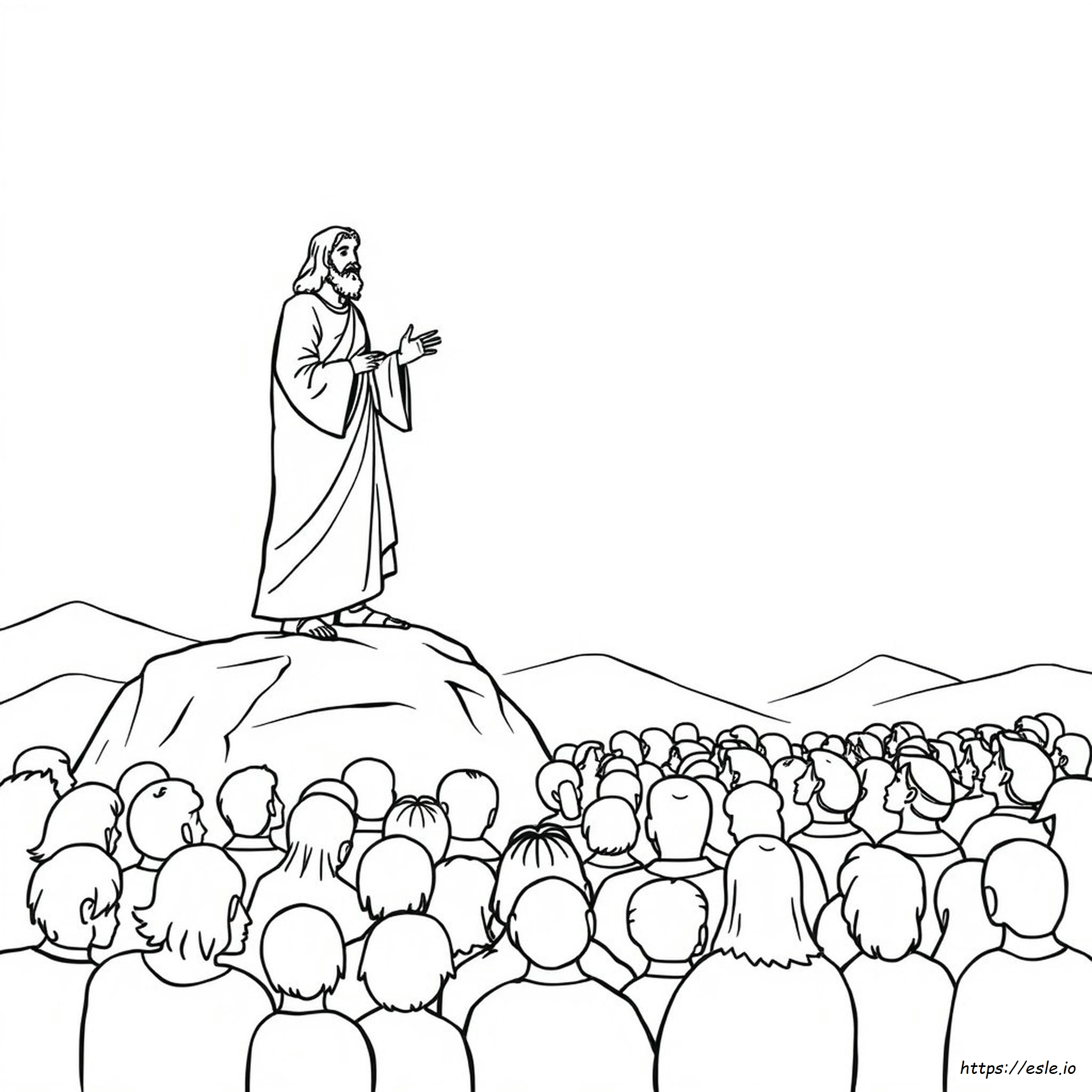 Jesús Enseña A La Multitud Para Colorear