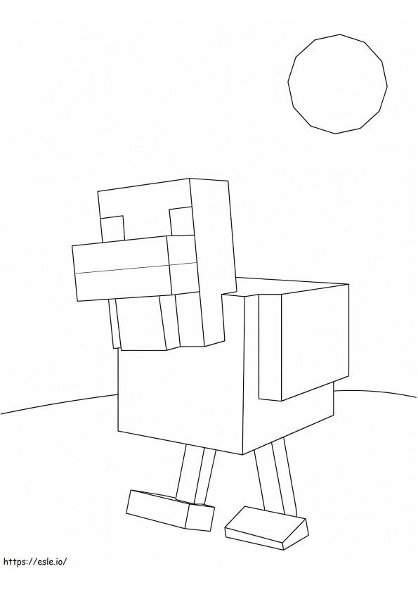 Frango Minecraft para colorir