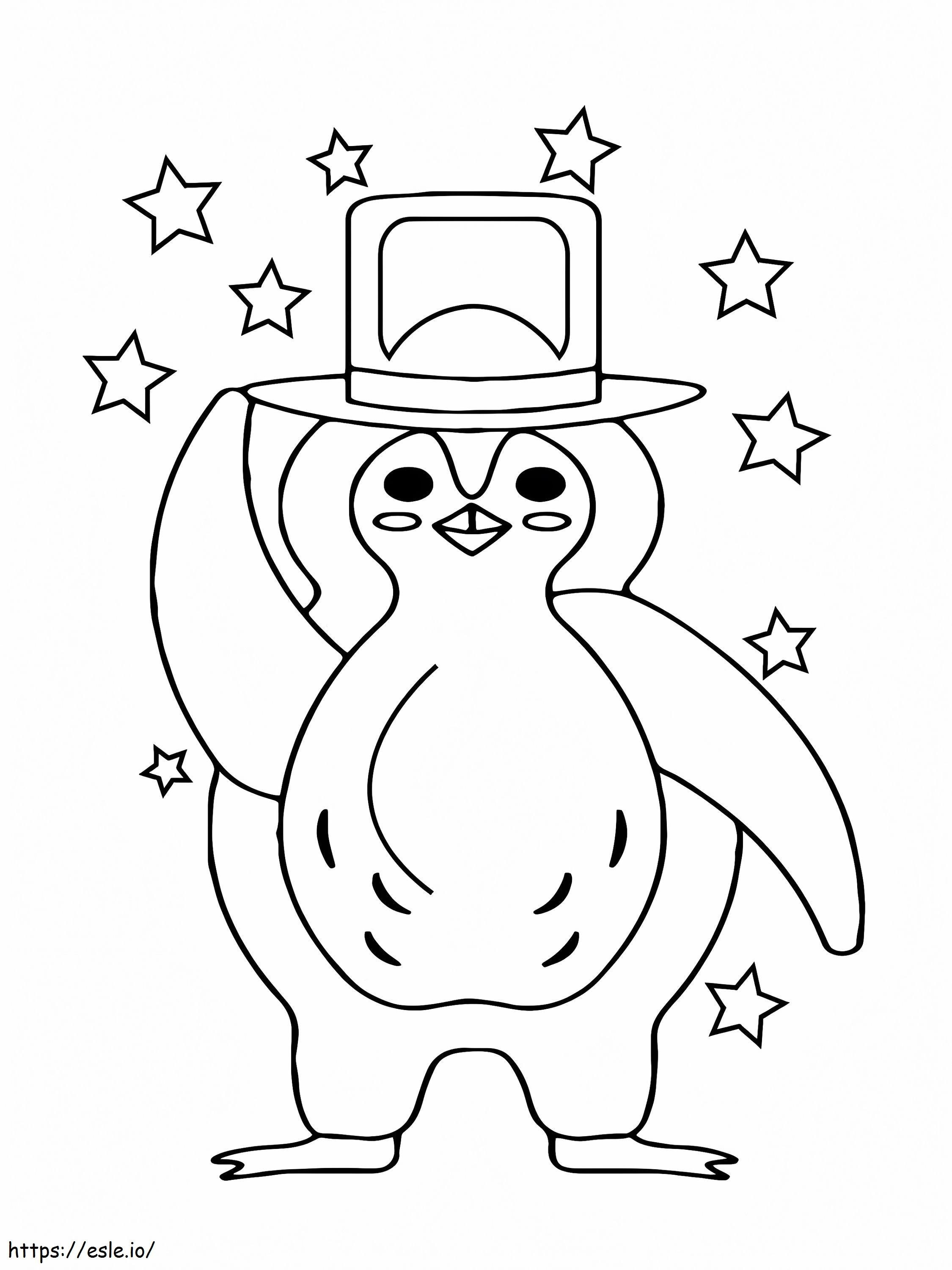 Glittering Christmas Penguin coloring page